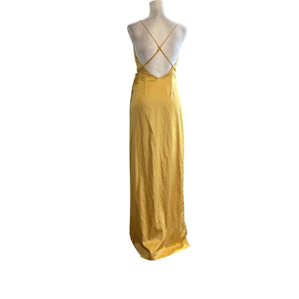 Revolve NBD Esperanza Wrap Dress Spaghetti Straps Side Slit Open Back Prom Glam